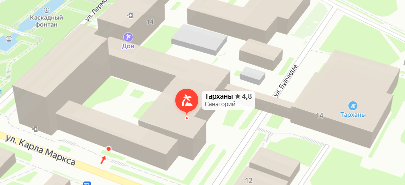 Санаторий «Тарханы» на карте 