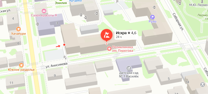 Пансионат «Искра» на карте 