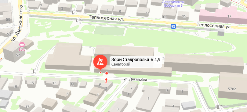 Санаторий «Зори Ставрополья» на карте 